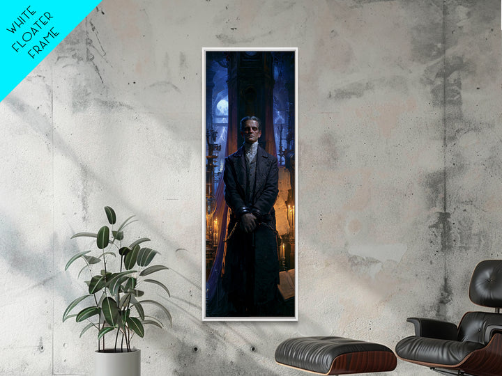 The Clocktower Patient, Victorian Monster Portrait, Tall Narrow Canvas Print, Antique Style Decor, Antique Horror Decor, Classic Monster Art