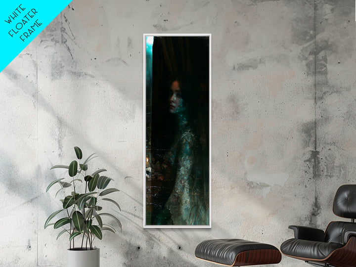 The Lagoon Bride, Victorian Creature Portrait, Tall Narrow Canvas Print, Macabre Home Decor, Halloween Portrait Art, Classic Monster Art