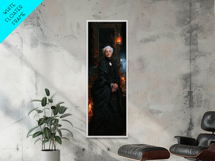 The Estuary Dowager, Victorian Creature Portrait, Tall Narrow Canvas Print, Gothic Home Decor, Gothic Wall Decor, Classic Monster Art