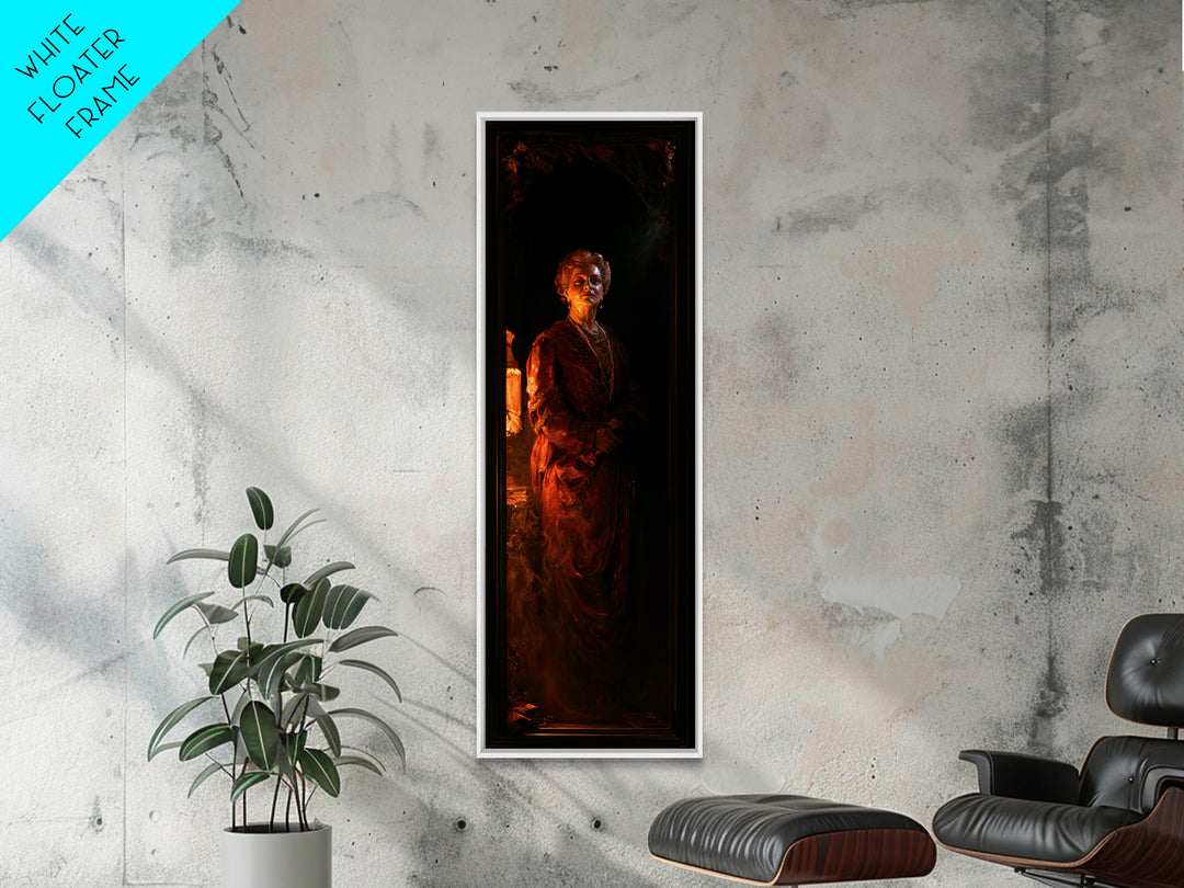 The Wax Museum Lady, Macabre Victorian Portrait, Tall Narrow Canvas Print, Macabre Home Decor, Canvas Print, Classic Monster Art