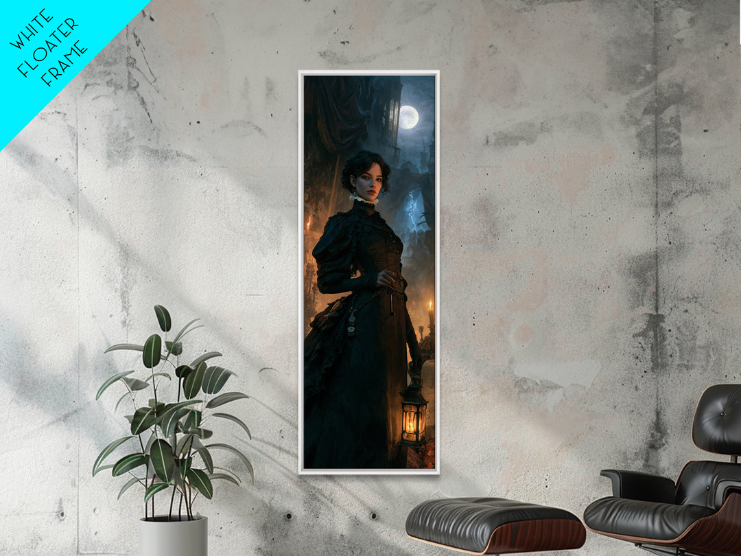 The Grave-Robber’s Daughter, Gothic Victorian Portrait, Tall Narrow Canvas Print, Macabre Home Decor, Classic Monster Art