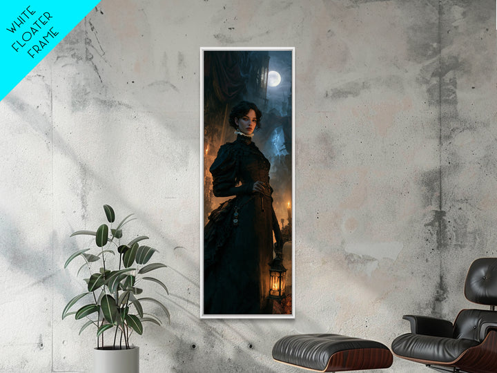 The Grave-Robber’s Daughter, Gothic Victorian Portrait, Tall Narrow Canvas Print, Macabre Home Decor, Classic Monster Art
