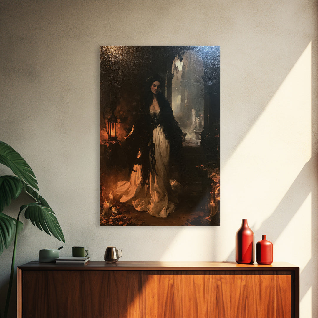 The Somnambulist, Somnambulist Portrait, Vertical Canvas Print, Classic Halloween Decor, Gothic Wall Decor, Classic Monster Art
