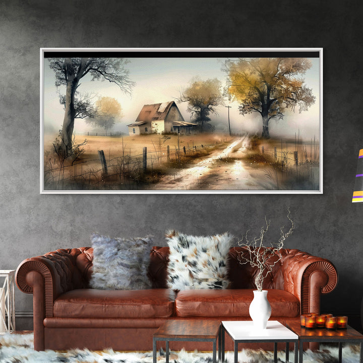 Desert Flora with Vibrant Flowers and Mountains, Colorful Framed Canvas Print for Home, Southwestern Style Wall Art, Nature Decor