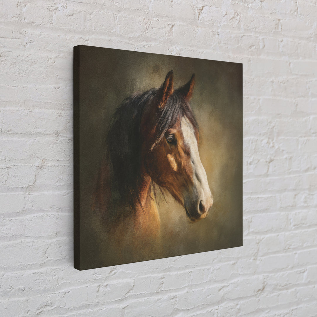 Wild Horse Portrait Canvas Print, Wall Art, Abstract Wall Art, Living Room Decor, Fine Art, Contemporary Art, WAL-1x1-13