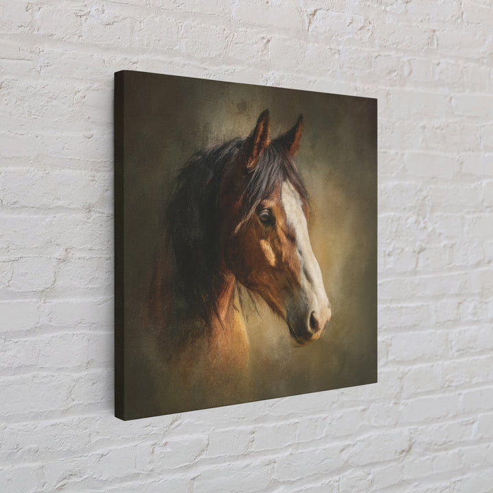 Wild Horse Portrait Canvas Print, Wall Art, Abstract Wall Art, Living Room Decor, Fine Art, Contemporary Art, WAL-1x1-13