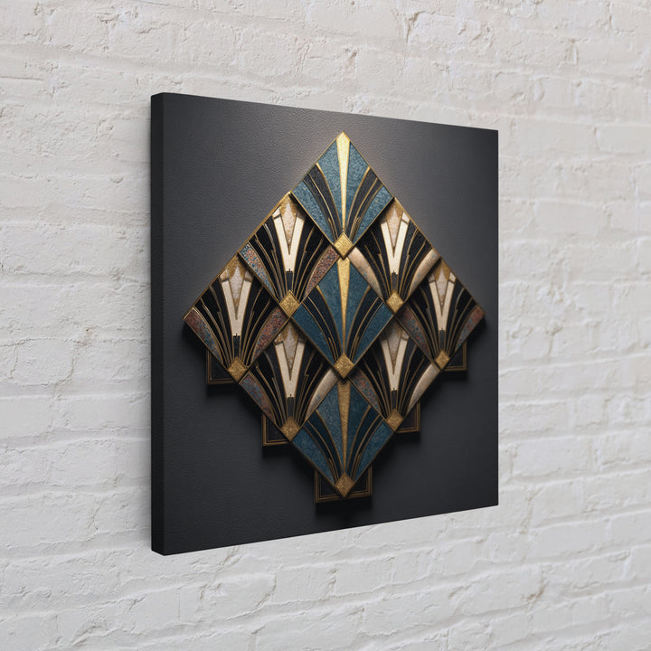 Art Deco Gold Fan Pattern Canvas Print, Wall Art, Painting, Living Room Decor, Fine Art, Wall Hanging, Home Decor Gift, WAL-1x1-20