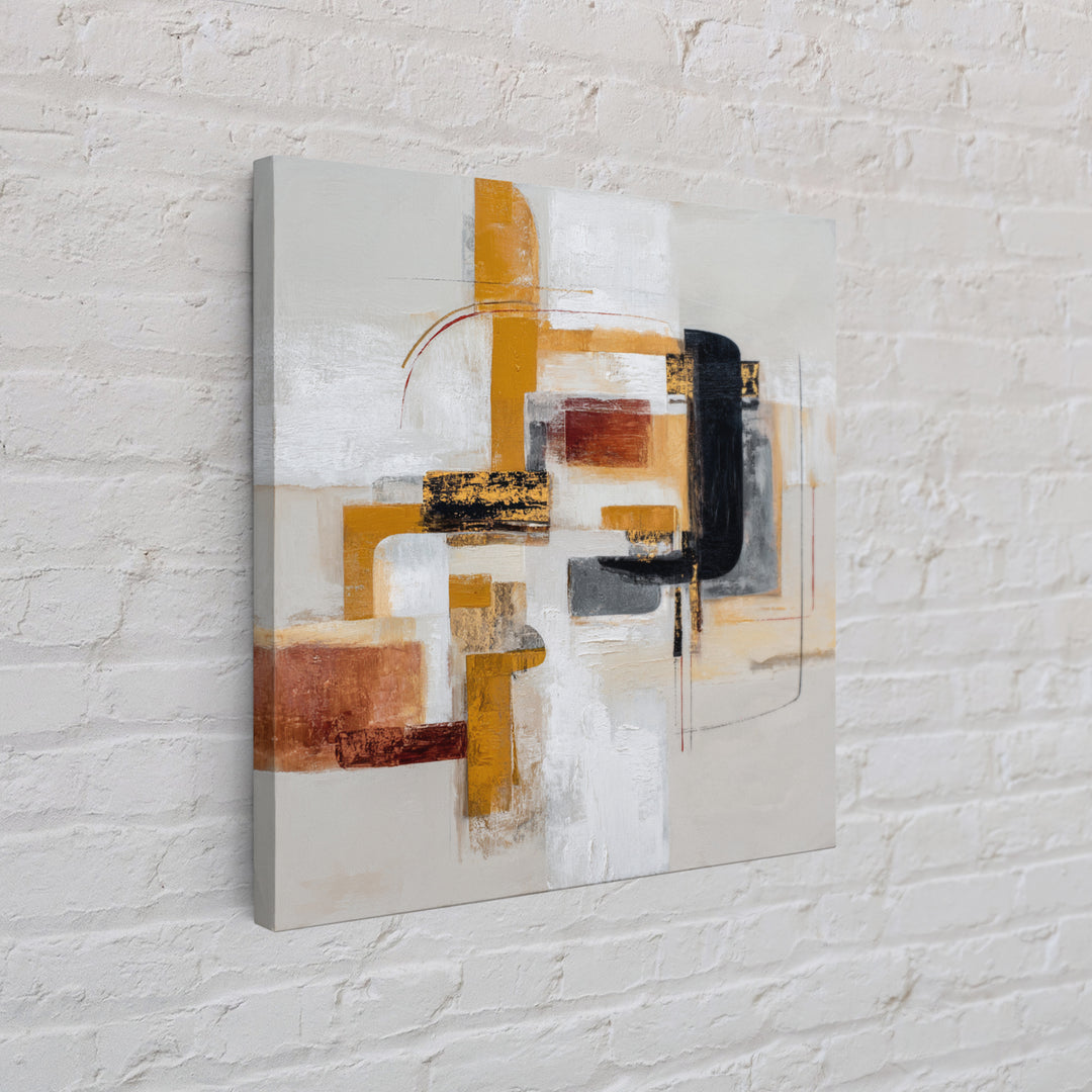 Statement Abstract with Bold Layered Brushwork Canvas Print, Wall Art, Room Decor, Living Room Decor, Abstract Art, WAL-1x1-25