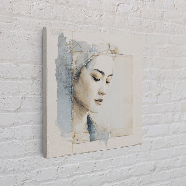 Minimal Line Portrait Canvas Print, Wall Art, Living Room Decor, Oil Painting, Minimalist Decor, Contemporary Art, WAL-1x1-30
