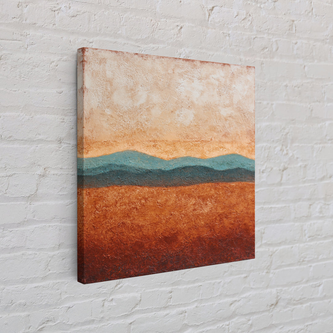 Desert Landscape in Warm Terracotta Tones Canvas Print, Wall Art, Wall Hanging, Living Room Decor, Fine Art, WAL-1x1-31
