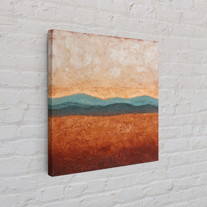 Desert Landscape in Warm Terracotta Tones Canvas Print, Wall Art, Wall Hanging, Living Room Decor, Fine Art, WAL-1x1-31