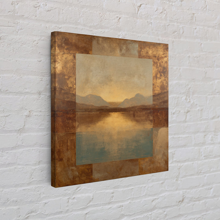 Desert Landscape in Warm Terracotta Tones Canvas Print, Wall Art, Abstract Wall Art, Living Room Decor, Watercolor Art, WAL-1x1-55