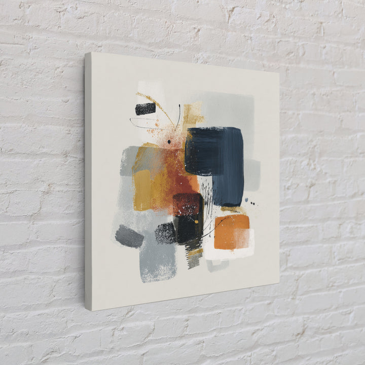 Statement Abstract with Bold Layered Brushwork Framed Canvas Print, Wall Art, Home Decor, Living Room Decor, Abstract Art, WAL-1x1-73