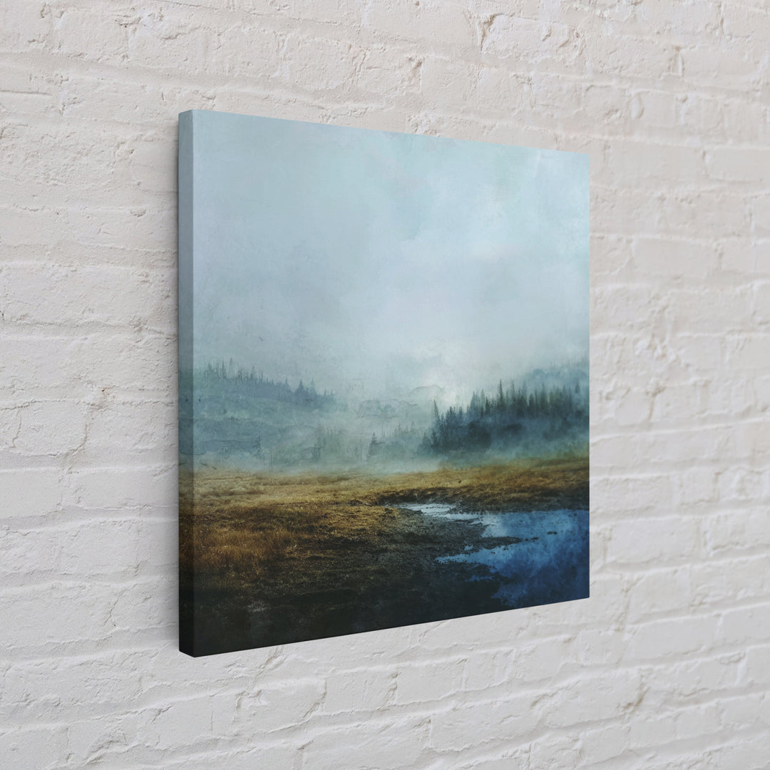 Moody Forest Landscape Canvas Print, Wall Art, Boho Decor, Living Room Decor, Fine Art, Painting, Art Print, WAL-1x1-82