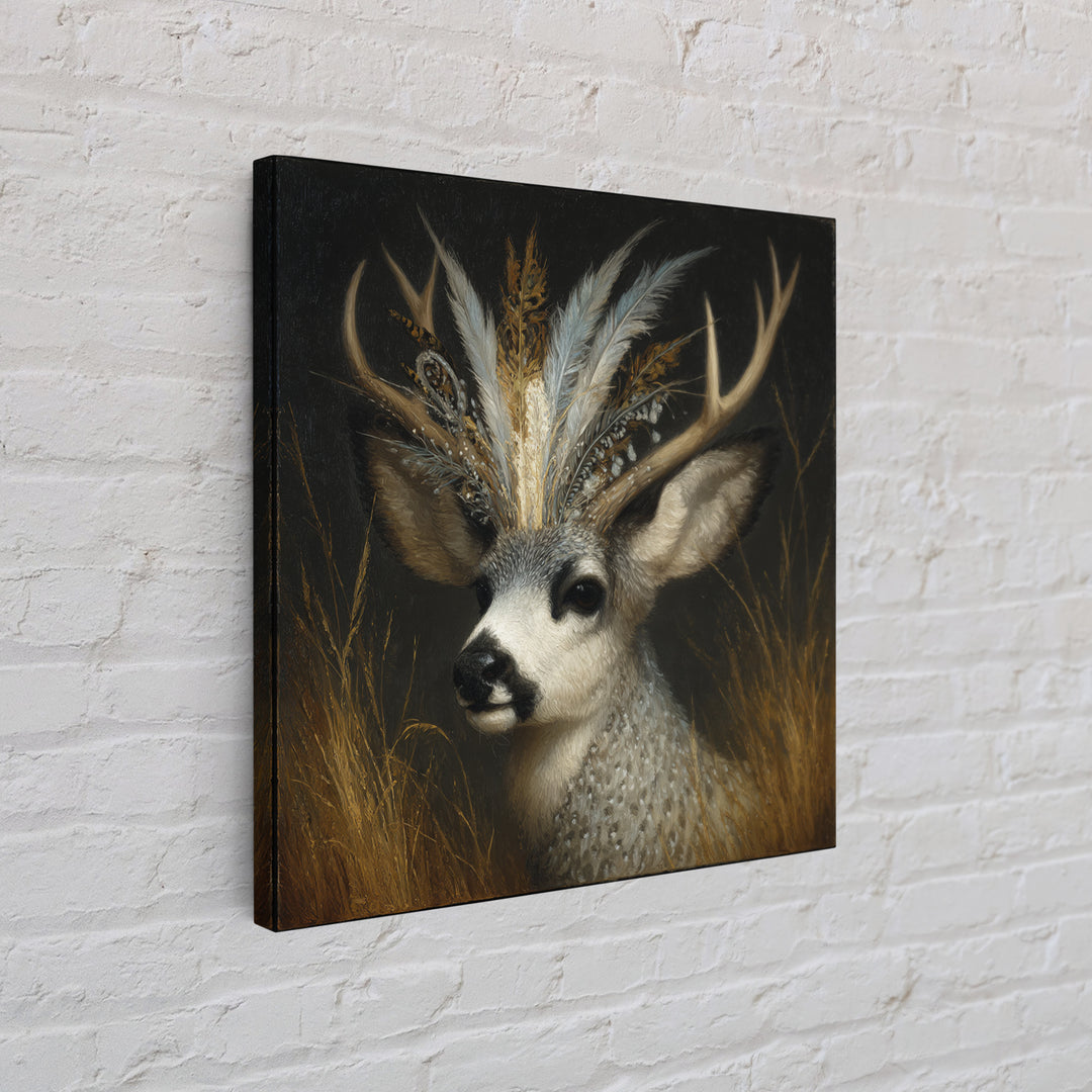 Whimsical Animal Portrait Canvas Print, Wall Art, Fine Art Print, Living Room Decor, Oil Painting, Wall Decor, WAL-1x1-95