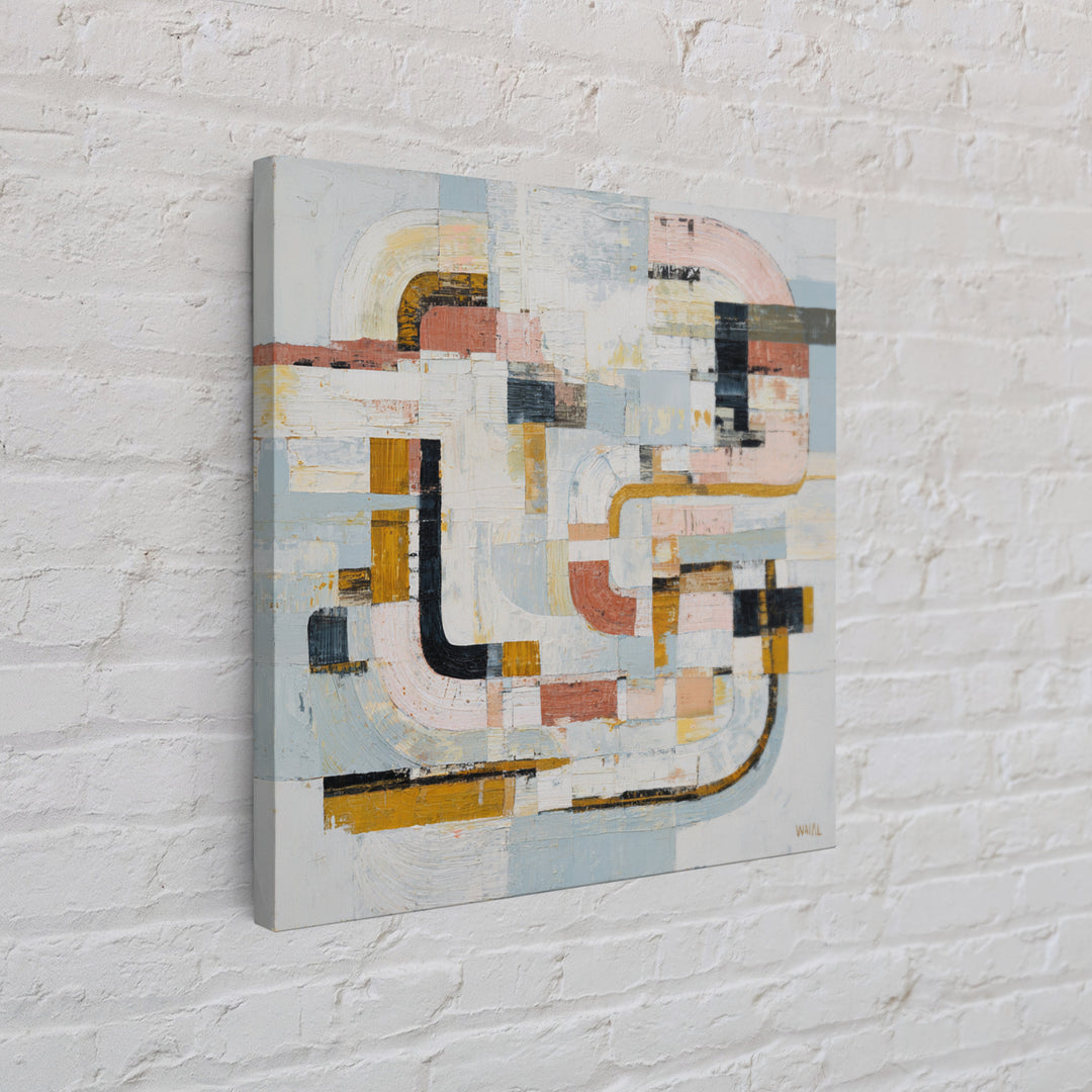 Statement Abstract with Bold Layered Brushwork Canvas Print, Wall Art, Heart, Living Room Decor, Fine Art, Home Decor Gift, WAL-1x1-97