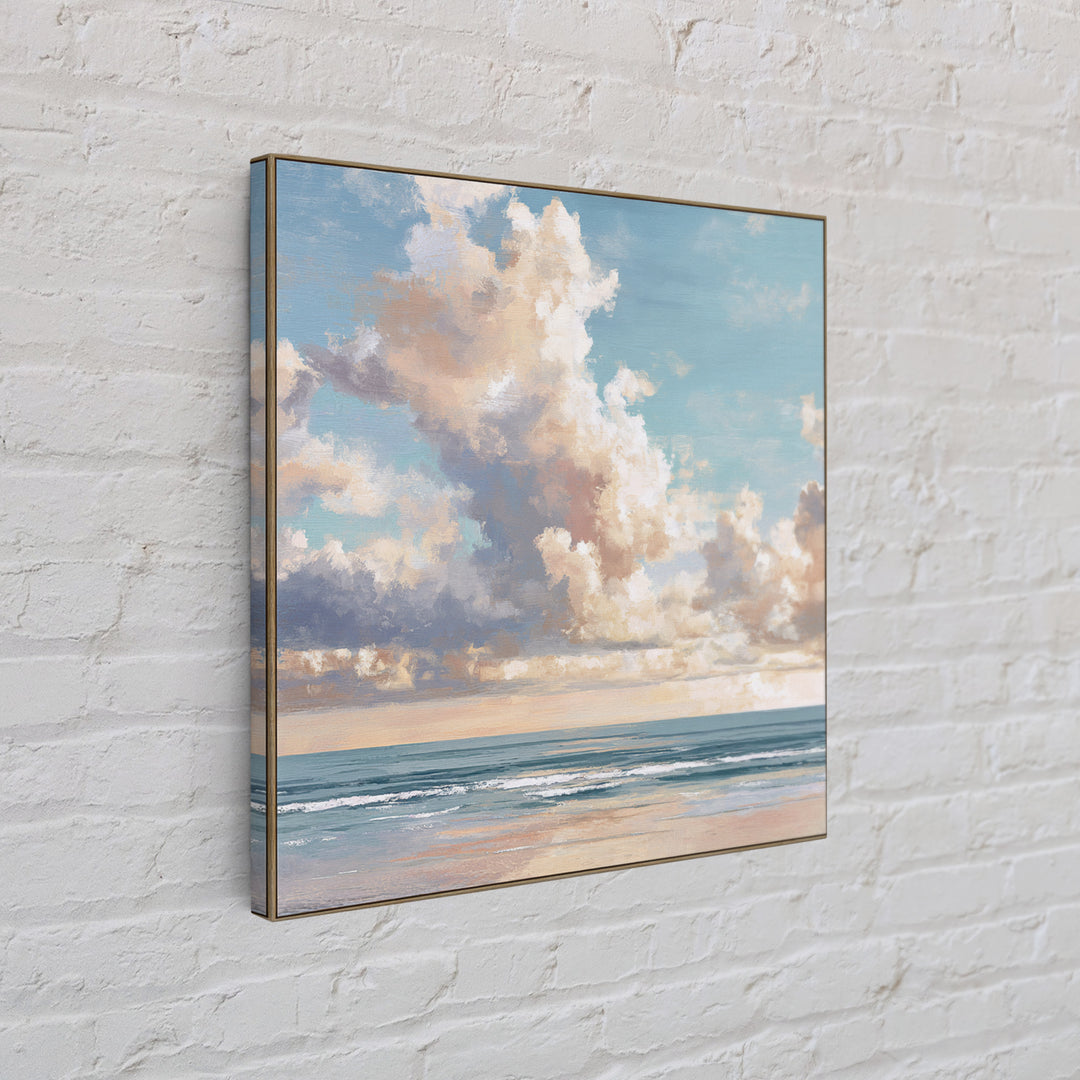 Classic Seascape with Dramatic Clouds Canvas Print, Wall Art, Art, Living Room Decor, Fine Art, Wall Clock, Large Wall Art, WAL-1x1-99