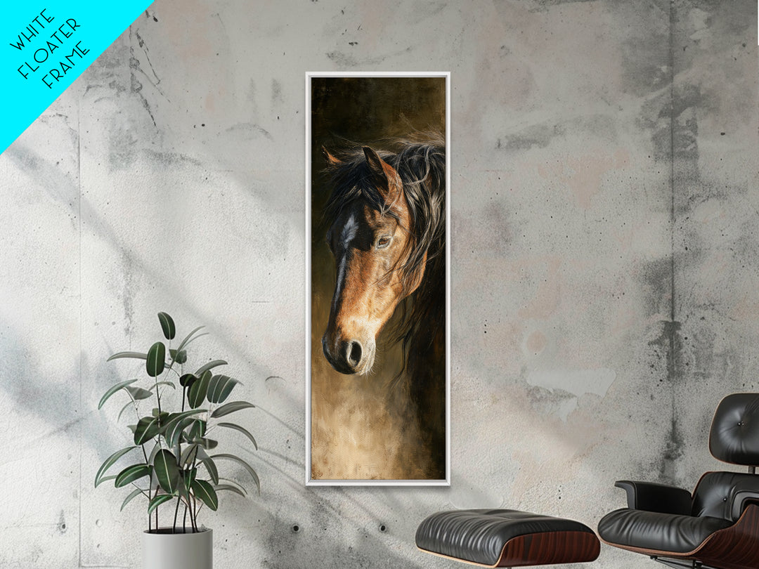 Wild Horse Portrait Canvas Print, Wall Art, Abstract Wall Art, Living Room Decor, Fine Art, Contemporary Art, WAL-1x3-1