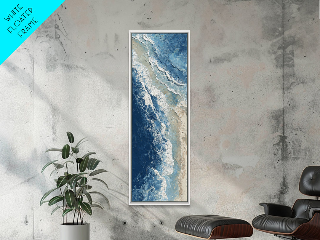 Coastal Aerial Water Study Canvas Print, Wall Art, Digital Wall Art, Living Room Decor, Fine Art, Wood Wall Art, WAL-1x3-23