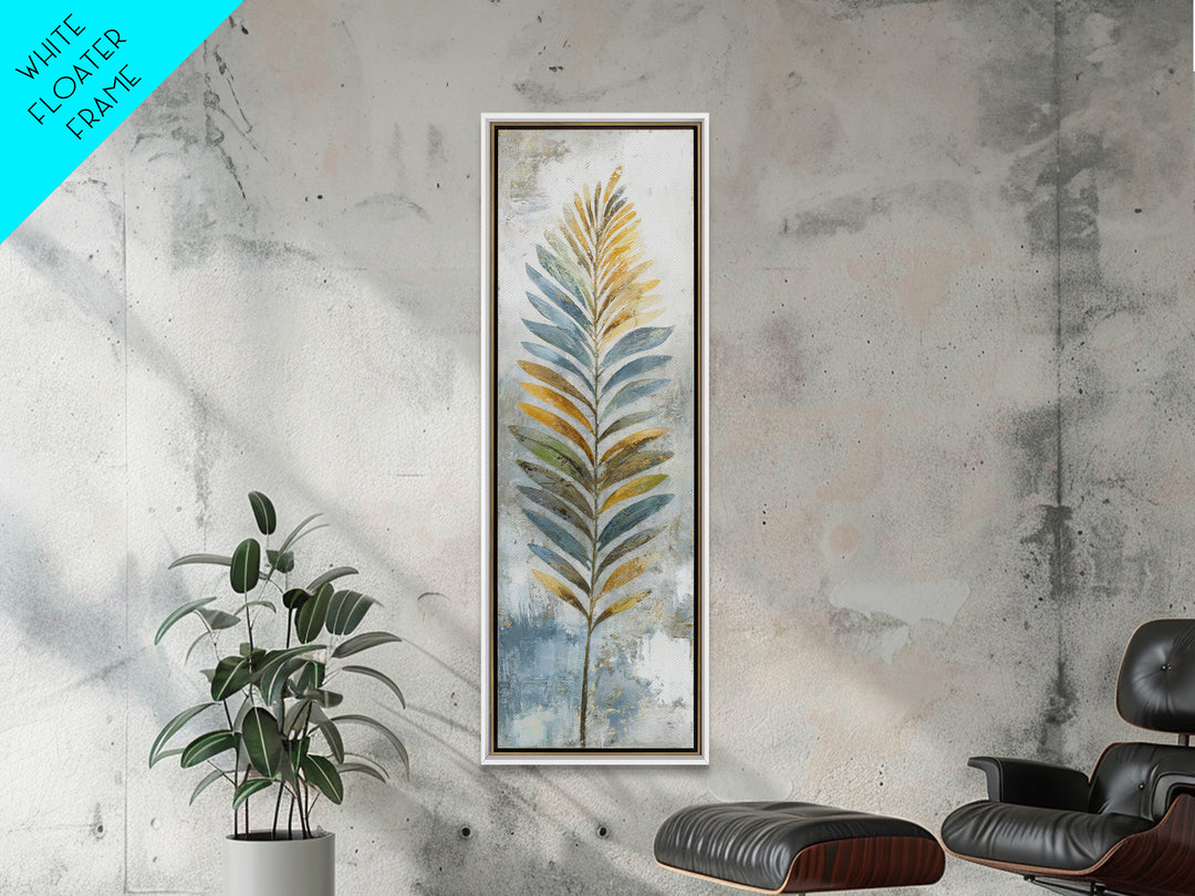 Tropical Palm Leaf Painting Framed Canvas Print, Wall Art, Canvas, Living Room Decor, Watercolor Art, Canvas Wall Art, WAL-1x3-52
