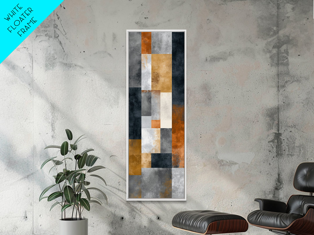 Modern Geometric Composition for Living Spaces Framed Canvas Print, Wall Art, Wall Hanging, Living Room Decor, Abstract Art, WAL-1x3-64