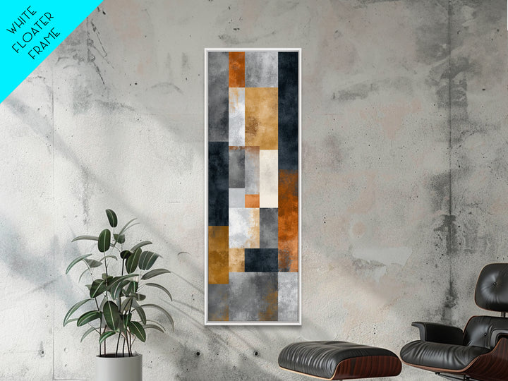 Modern Geometric Composition for Living Spaces Framed Canvas Print, Wall Art, Wall Hanging, Living Room Decor, Abstract Art, WAL-1x3-64