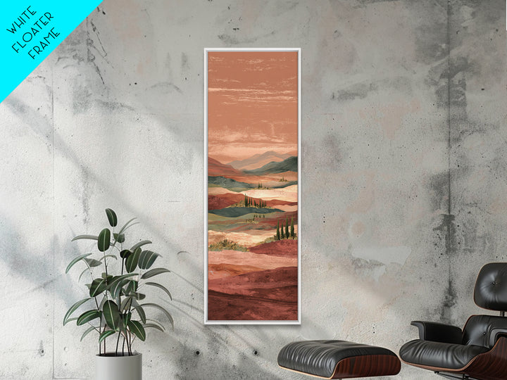 Desert Landscape in Warm Terracotta Tones Canvas Print, Wall Art, Abstract Wall Art, Living Room Decor, Watercolor Art, WAL-1x3-67