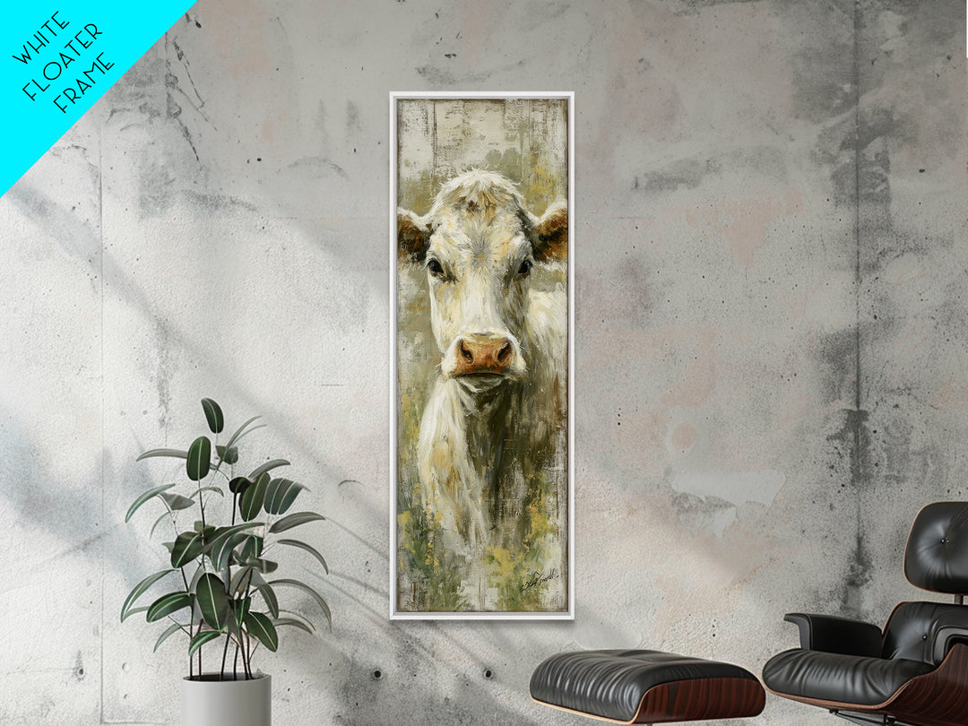 Rustic Farmhouse Cow Portrait Canvas Print, Wall Art, Canvas, Living Room Decor, Oil Painting, Canvas Wall Art, WAL-1x3-7