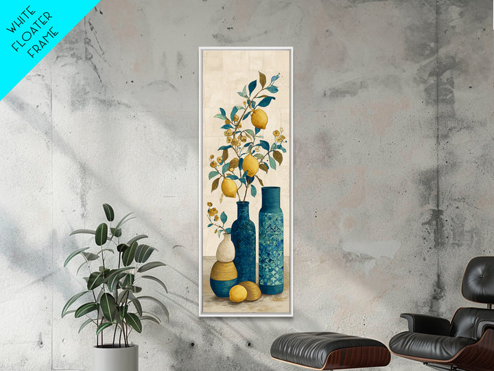 Mediterranean Lemon Branch Still Life Canvas Print, Wall Art, Boho Decor, Living Room Decor, Fine Art, Painting, WAL-1x3-82