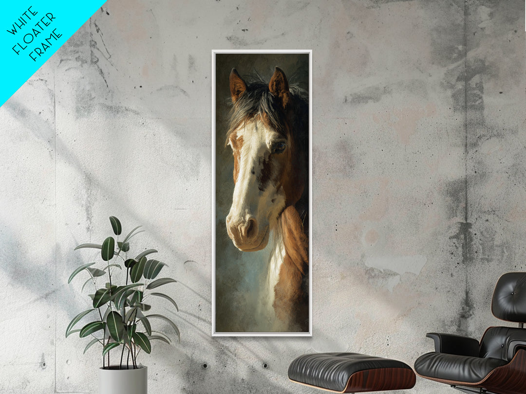 Wild Horse Portrait Canvas Print, Wall Art, Boho Decor, Living Room Decor, Fine Art, Painting, Art Print, Heart, WAL-1x3-97