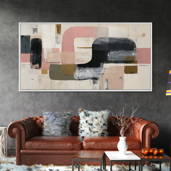 Statement Abstract with Bold Layered Brushwork Canvas Print, Wall Art, Heart, Living Room Decor, Fine Art, Home Decor Gift, WAL-2x1-21