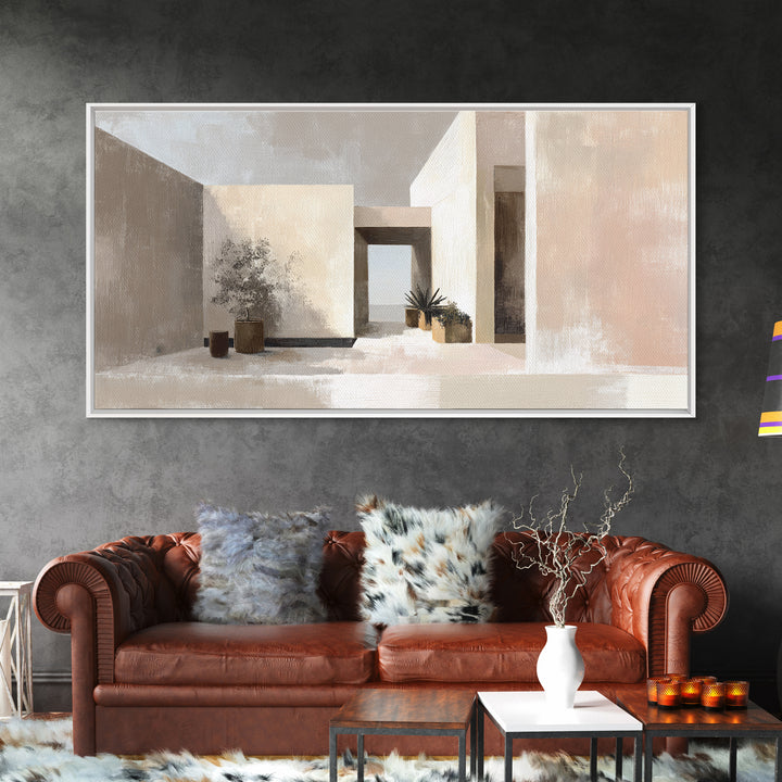 Black and White Architectural Study Framed Canvas Print, Wall Art, Contemporary Art, Living Room Decor, Fine Art, WAL-2x1-28