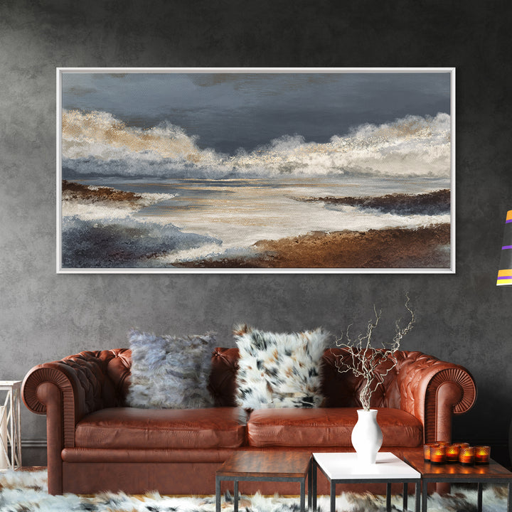 Mid Century Color Block Composition Canvas Print, Wall Art, Living Room Decor, Oil Painting, Metal Wall Art, WAL-2x1-32