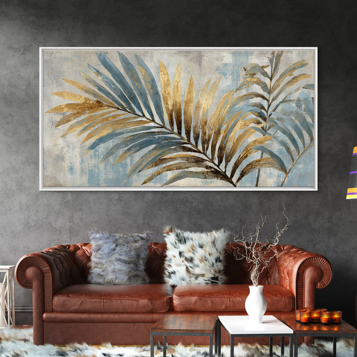 Tropical Palm Leaf Painting Canvas Print, Wall Art, Home Decor, Living Room Decor, Fine Art, Digital Wall Art, WAL-2x1-36