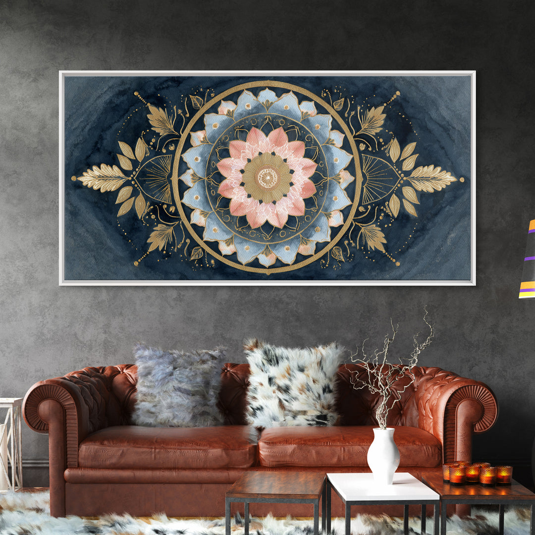 Sacred Geometry Mandala Canvas Print, Wall Art, Art Print, Living Room Decor, Fine Art, Wall Hanging, Home Decor Gift, WAL-2x1-41