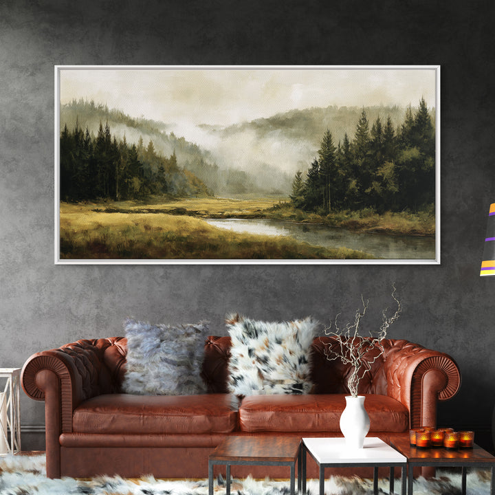Moody Forest Landscape Canvas Print, Wall Art, Wall Decor, Living Room Decor, Fine Art, Large Wall Art, Art Deco, WAL-2x1-54