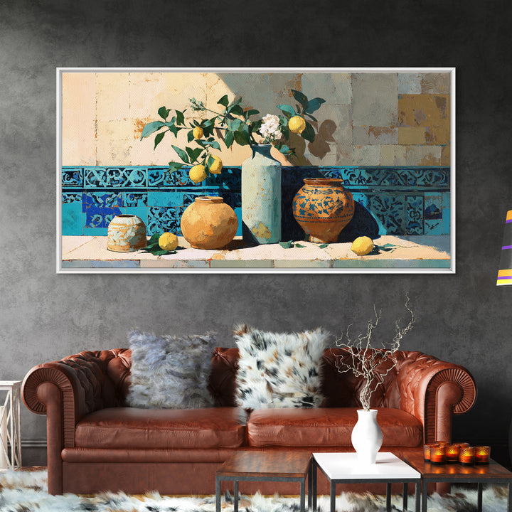 Mediterranean Lemon Branch Still Life Canvas Print, Wall Art, Home Decor, Living Room Decor, Fine Art, Digital Wall Art, WAL-2x1-66