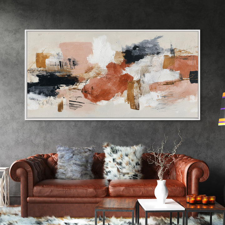 Statement Abstract with Bold Layered Brushwork Canvas Print, Wall Art, Wall Hanging, Living Room Decor, Abstract Art, WAL-2x1-69
