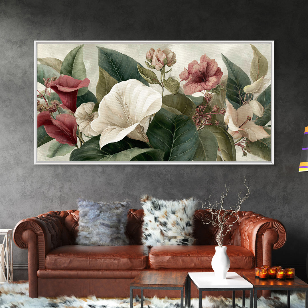 Large Botanical Print Canvas Print, Wall Art, Printable Wall Art, Living Room Decor, Oil Painting, Original Art, WAL-2x1-70