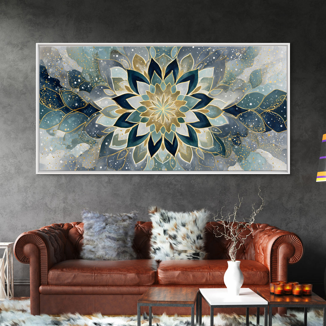 Sacred Geometry Mandala Canvas Print, Wall Art, Art Deco, Living Room Decor, Fine Art, Abstract Wall Art, Gallery Decor, WAL-2x1-89