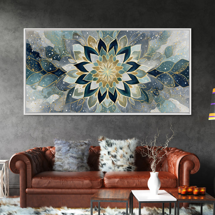 Sacred Geometry Mandala Canvas Print, Wall Art, Art Deco, Living Room Decor, Fine Art, Abstract Wall Art, Gallery Decor, WAL-2x1-89