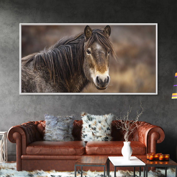 Wild Horse Portrait Framed Canvas Print, Wall Art, Wall Decor, Living Room Decor, Fine Art, Large Wall Art, Art Deco, WAL-2x1-9