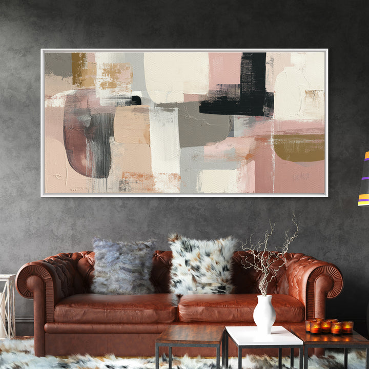 Statement Abstract with Bold Layered Brushwork Canvas Print, Wall Art, Wall Hanging, Living Room Decor, Abstract Art, WAL-2x1-93