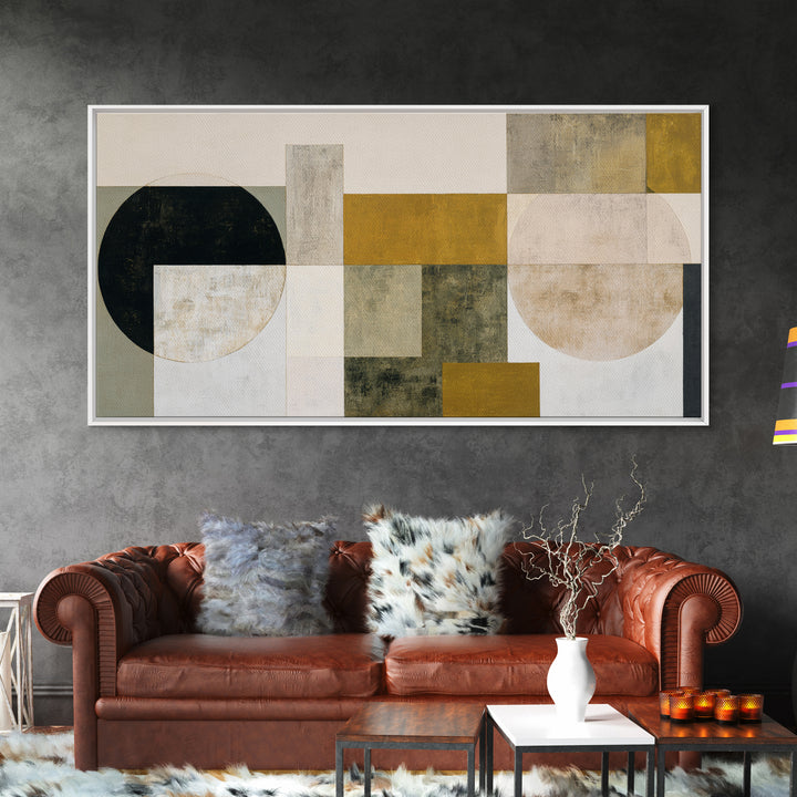 Modern Geometric Composition for Living Spaces Framed Canvas Print, Wall Art, Framed Wall Art, Living Room Decor, Fine Art, WAL-2x1-96