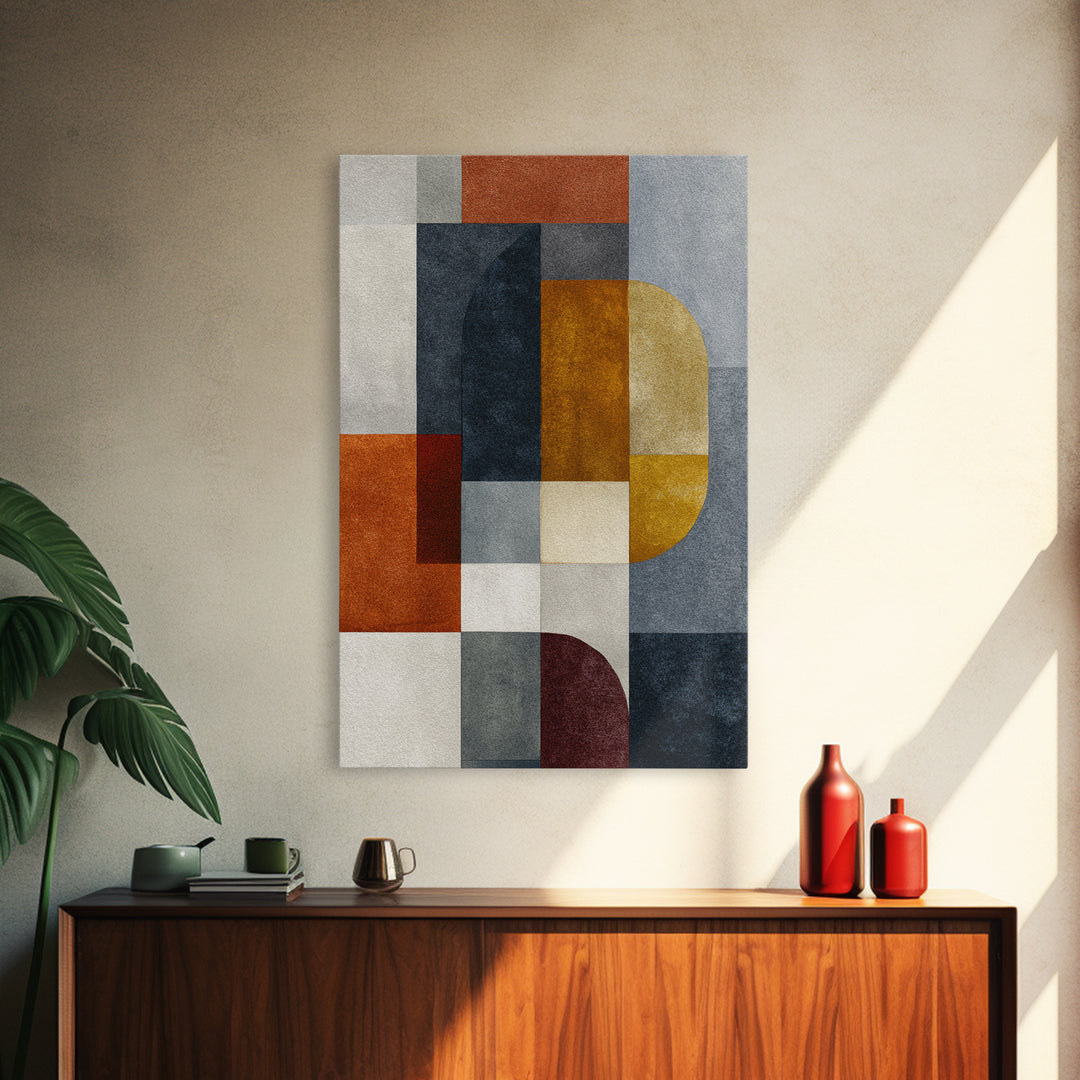 Modern Geometric Composition for Living Spaces Canvas Print, Wall Art, Abstract Wall Art, Living Room Decor, WAL-2x3-36