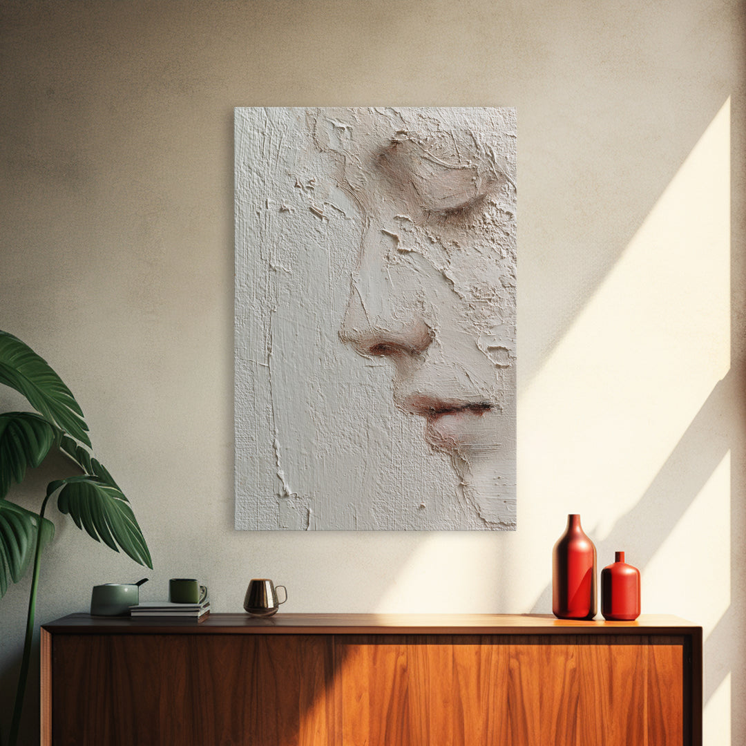 Minimal Line Portrait Framed Canvas Print, Wall Art, Art Print, Living Room Decor, Fine Art, Wall Hanging, Home Decor Gift, WAL-2x3-38