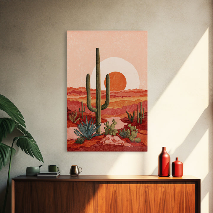 Desert Landscape in Warm Terracotta Tones Canvas Print, Wall Art, Canvas, Living Room Decor, Fine Art, Canvas Wall Art, WAL-2x3-39