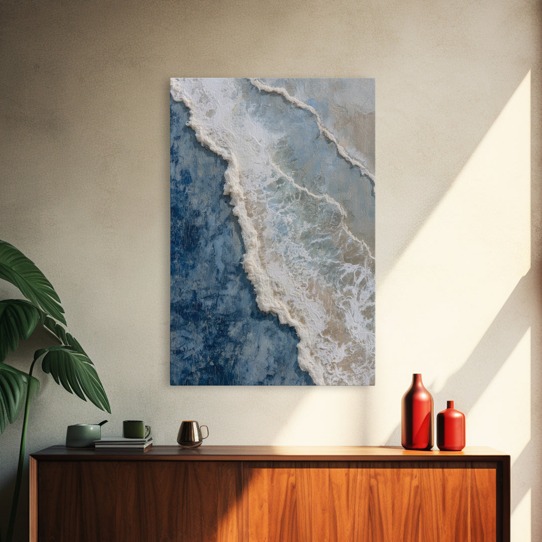 Coastal Aerial Water Study Canvas Print, Wall Art, Large Wall Art, Living Room Decor, Fine Art, Abstract Wall Art, WAL-2x3-67