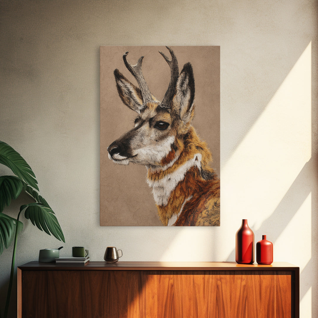 Whimsical Animal Portrait Canvas Print, Wall Art, Digital Wall Art, Living Room Decor, Fine Art, Wood Wall Art, WAL-2x3-79