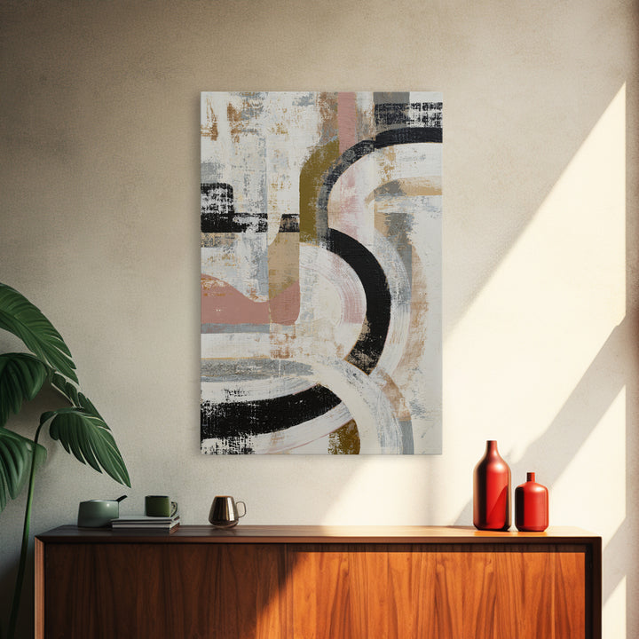 Statement Abstract with Bold Layered Brushwork Canvas Print, Wall Art, Framed Wall Art, Living Room Decor, Fine Art, WAL-2x3-81